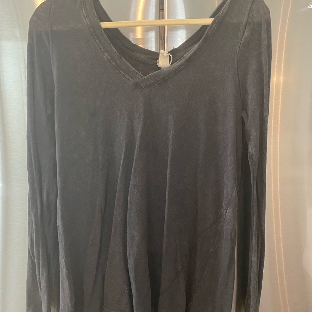 We The Free Charcoal Long Sleeve Top